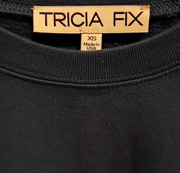 Tricia Fix Teal Butterfly Design Crewneck Sweater - Picture 2 of 6